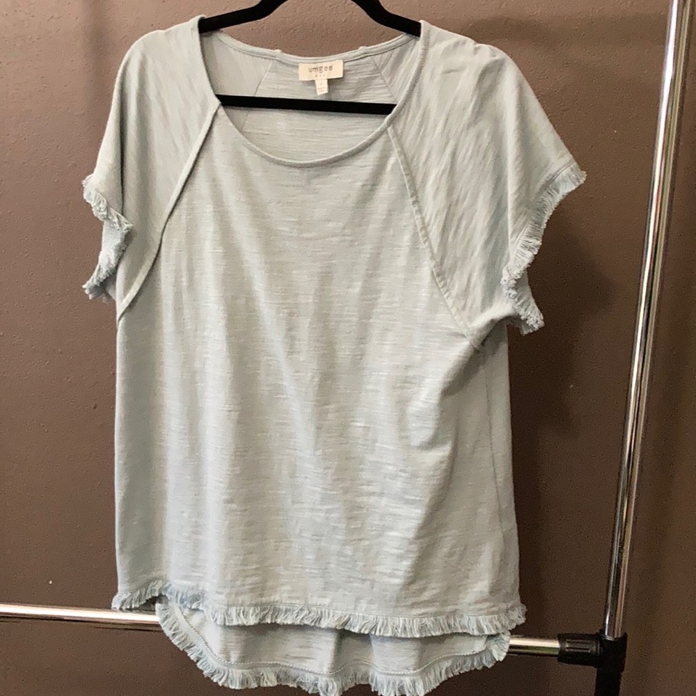 Umgee short sleeve fringe top